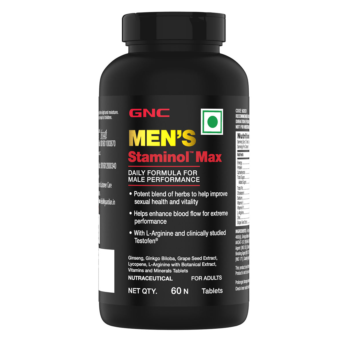 Gnc Mens Staminol Max Testosterone Booster For Long Lasting Perform Body Building India 3300