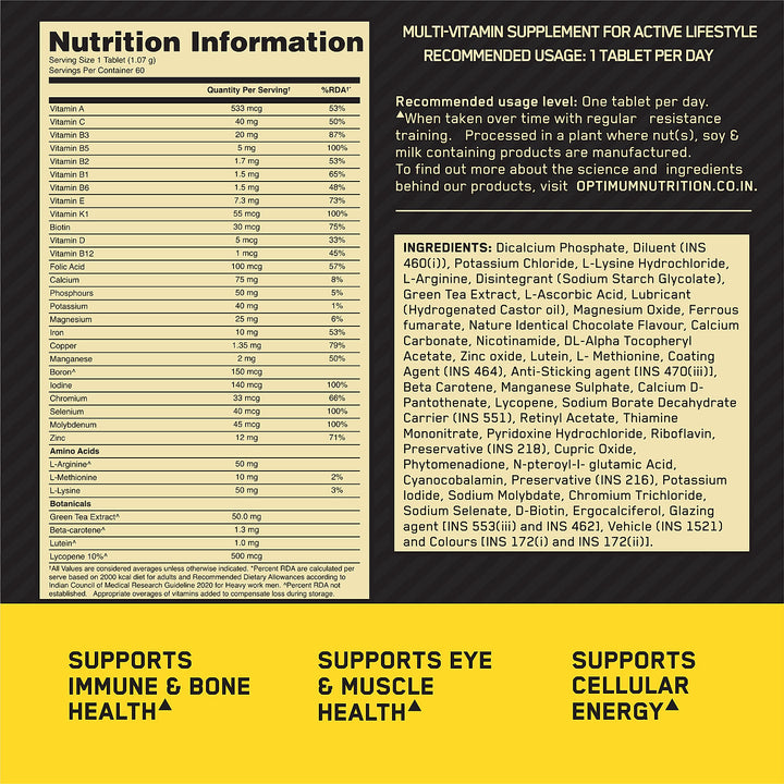 Optimum Nutrition Multivitamin for MEN- 60 Tablets Optimum Nutrition