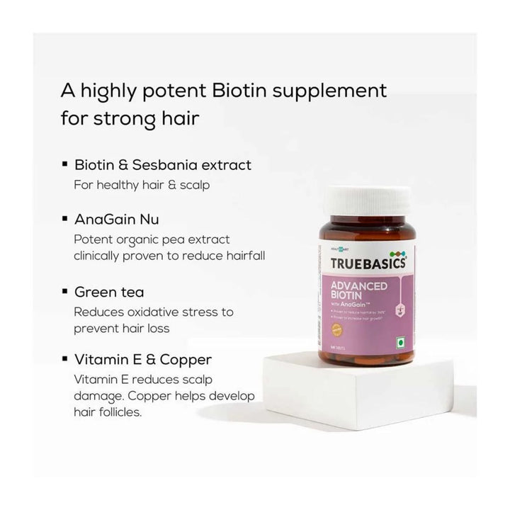 TrueBasics Advanced Biotin with Anagain, 60 tablet(s) TrueBasics