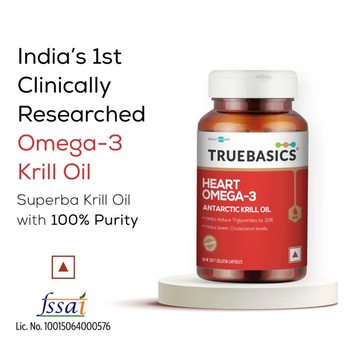 TrueBasics Heart Omega-3 Antarctic Krill Oil, 30 capsules TrueBasics