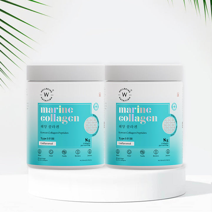 Wellbeing Nutrition Pure Korean Marine Collagen Peptides for Men & Women (Unflavored - 200g) Wellbeing Nutrition