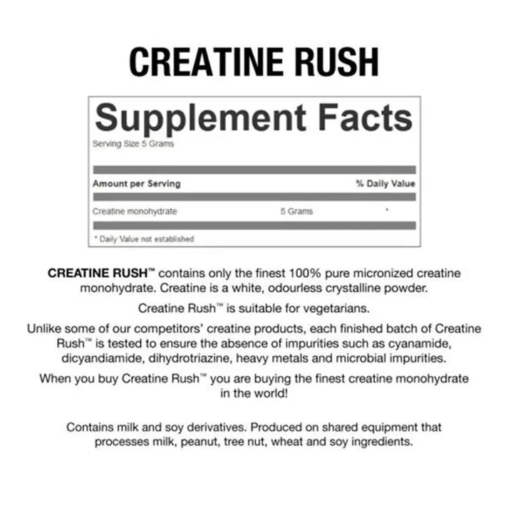 BioX Creatine Rush 270gm Unflavoured - Halt