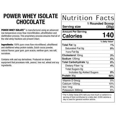 BioX Power Whey Isolate Chocolate - Halt