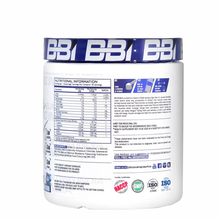 Body Building India BBI BCAA 180g Product vendor