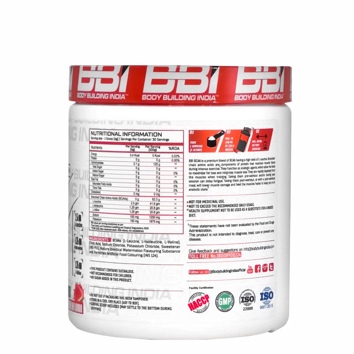 Body Building India BBI BCAA 180g Product vendor