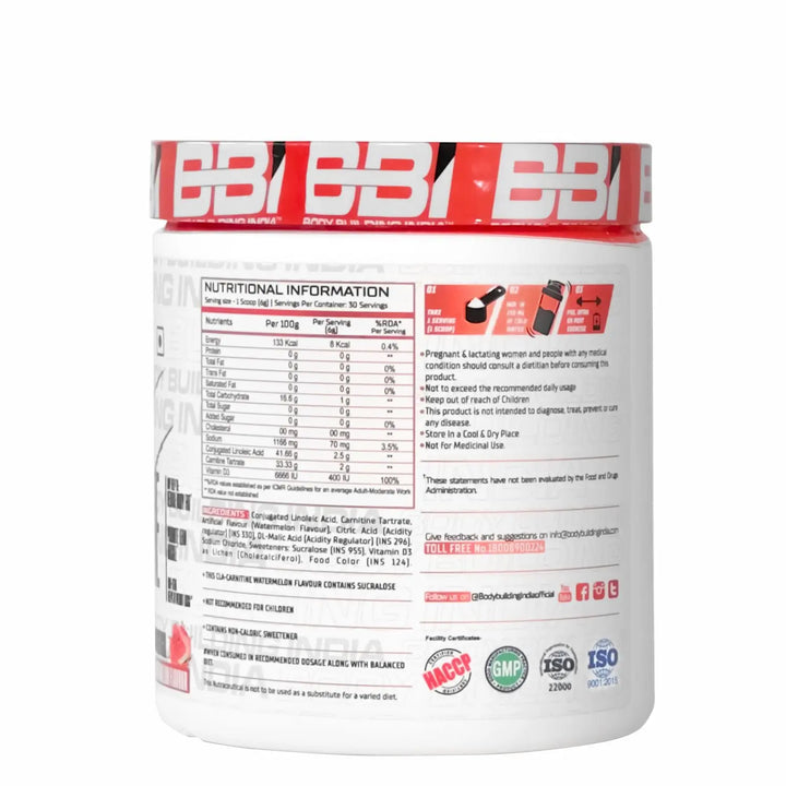 Body Building India BBI CLA+Carnitine 180g Product vendor