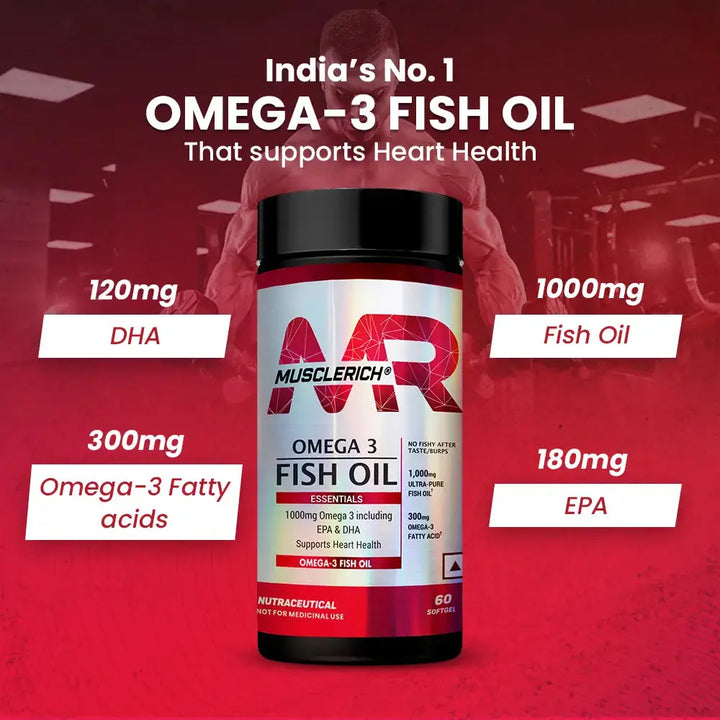 MuscleRich Omega-3 Fish Oil (1000mg Omega 3 including EPA & DHA) 60 Softgel Product vendor