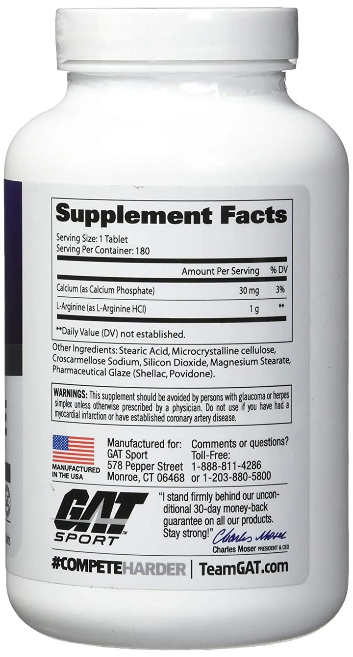 GAT L-Arginine - 180 Tablets - Halt