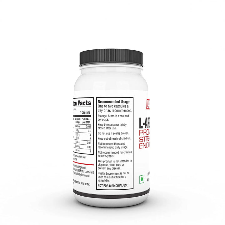 Labrada L-Arginine 100 Veg Caps (100% Pure 500mg L-Arginine, Strength, Endurance) - Halt