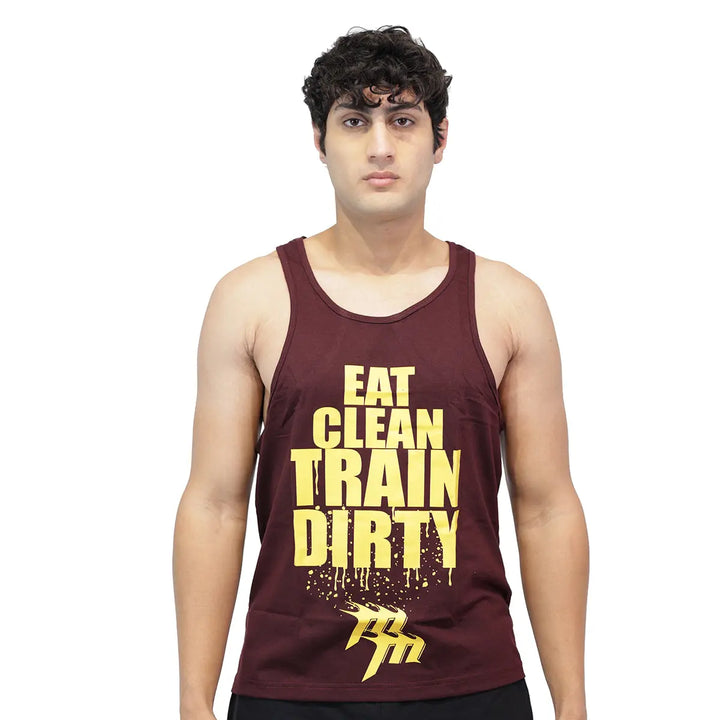 Muscle Mantra Gym Stringer Eat Clean Train Dirty Product vendor