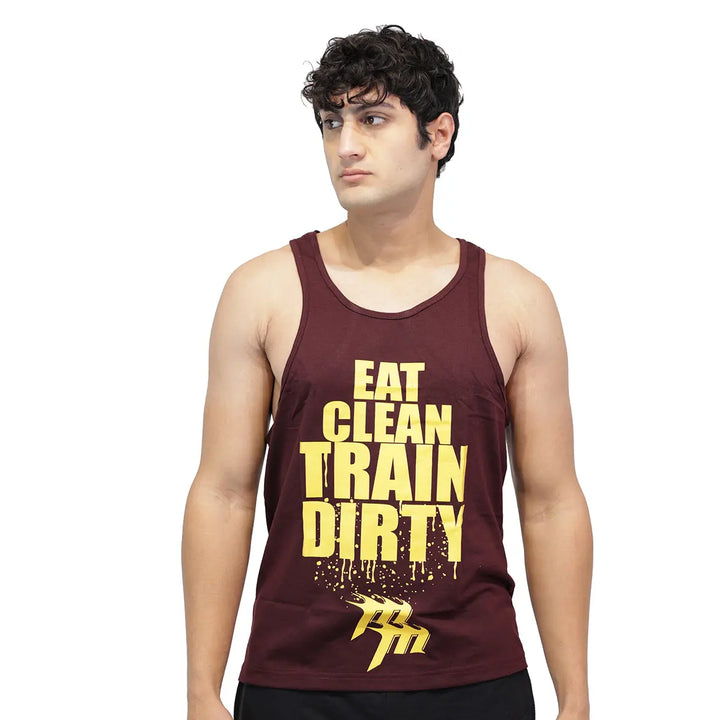 Muscle Mantra Gym Stringer Eat Clean Train Dirty Product vendor