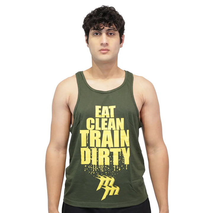 Muscle Mantra Gym Stringer Eat Clean Train Dirty Product vendor