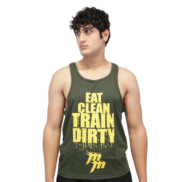 Muscle Mantra Gym Stringer Eat Clean Train Dirty Product vendor