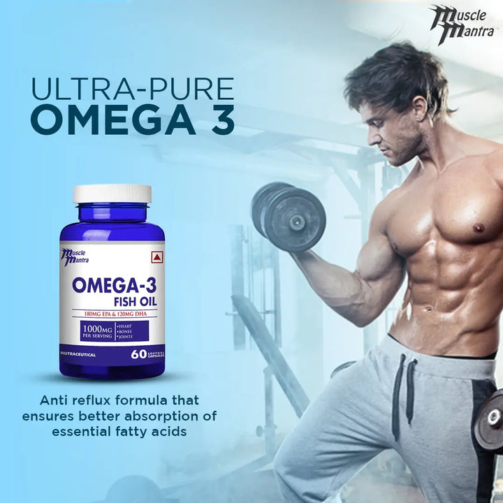 Muscle Mantra Omega-3 1000mg -60 Softgel Capsules Product vendor