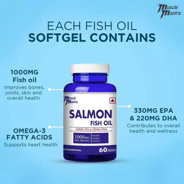 Muscle Mantra Salmon Fish Oil 1000MG - 60 softgel Capsules Product vendor