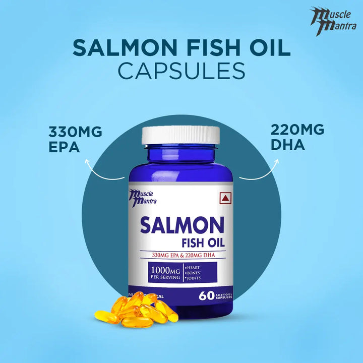 Muscle Mantra Salmon Fish Oil 1000MG - 60 softgel Capsules Product vendor