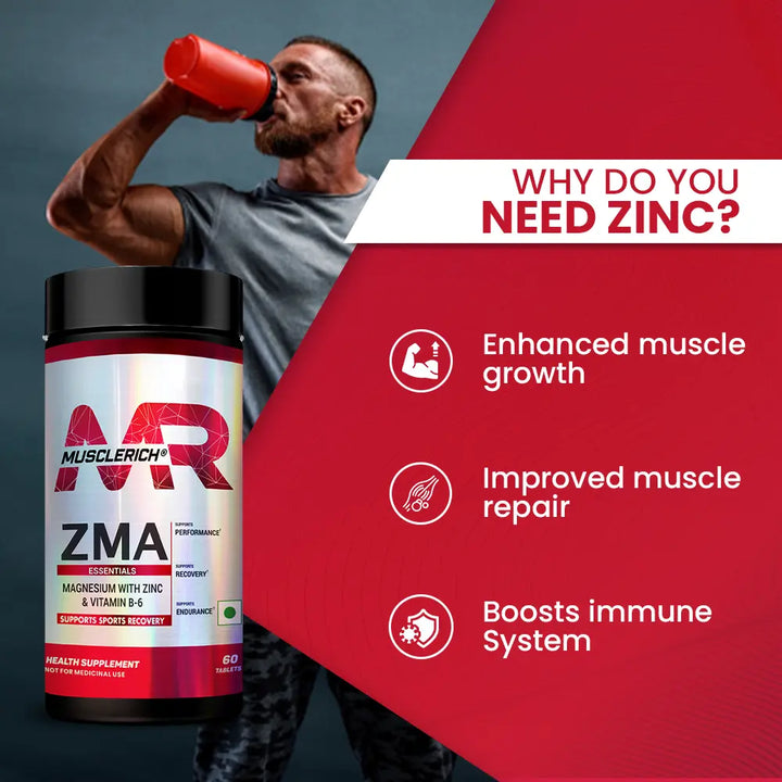 Muscle Rich ZMA (Magnesium with Zinc & Vitamin B-6) 60 Tablets Product vendor