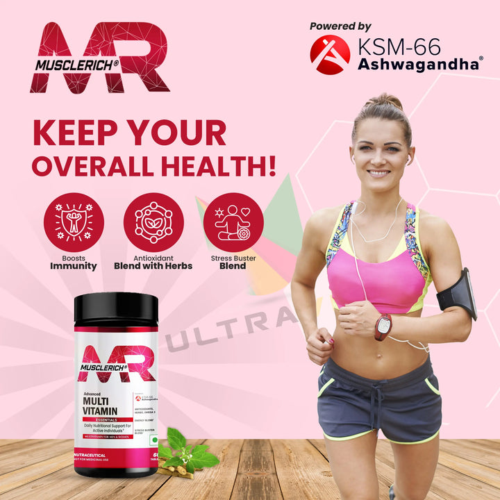 MuscleRich Advanced Multivitamin powered by KSM66 Ashwagandha 60 Tablets Product vendor