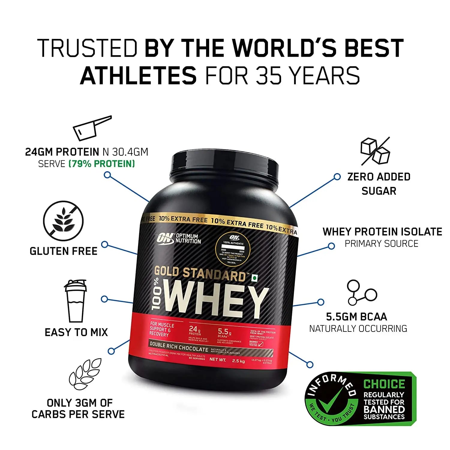 Optimum Nutrition Gold Standard 100% Whey  (Indian) Optimum Nutrition