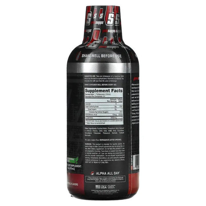 PROSUPPS L-CARNITINE 3000 LIQUID SHOTS (31 SERVINGS) BERRY FLAVOR Pro Supps