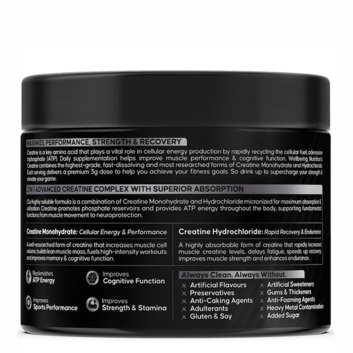 Wellbeing Nutrition Creatine Monohydrate + HCL Product vendor