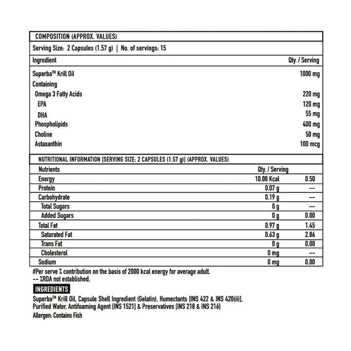 TrueBasics Heart Omega-3 Antarctic Krill Oil, 30 capsules TrueBasics