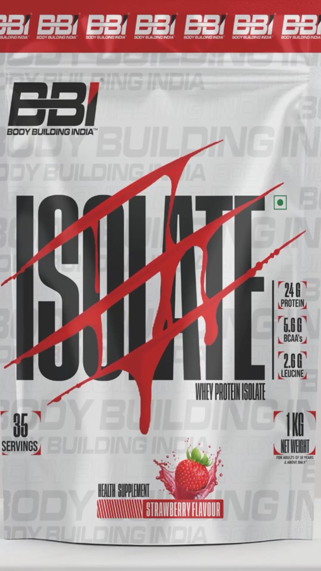 Body Building India BBI ISOLATE Whey Protein Isolate | 24gm Protein | 35 Servings