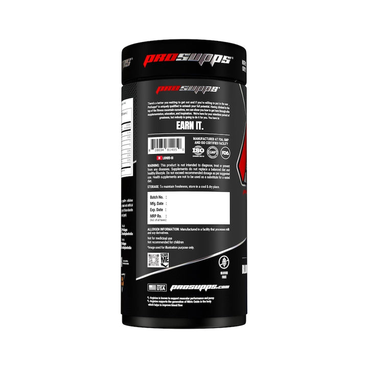 Prosupps L-arginine 1000mg, Nitric Oxide Booster [120 Tablets] Pro Supps