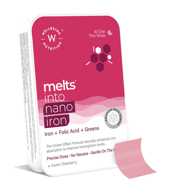 Wellbeing Nutrition Melts Nano Iron (30 Oral Strips) Wellbeing Nutrition