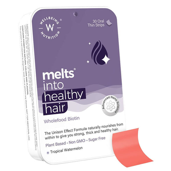 Wellbeing Nutrition Melts Healthy Hair (30 Oral Strips) Wellbeing Nutrition