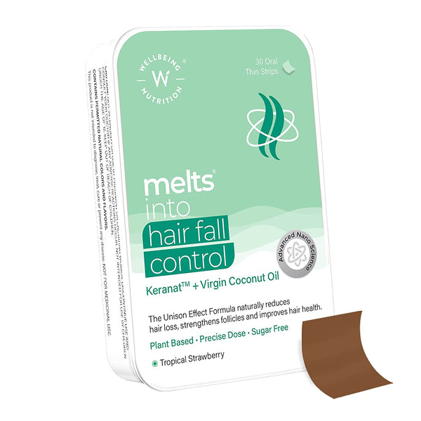 Wellbeing Nutrition Melts Hair Fall Control (30 Oral Strips) Wellbeing Nutrition